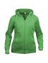 Basic Hoody Full Zip Women Apple Green