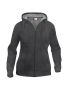 Basic Hoody Full Zip Women Anthracite Melange