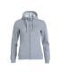 Basic Hoody Full Zip Women Grey Melange