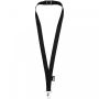 Tom recycled PET lanyard with breakaway closure Black