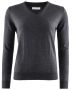 W's Wilton Merino V-Neck Dark grey
