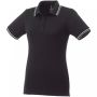 Fairfield short sleeve women's polo with tipping Solid black