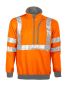 6102 SWEATSHIRT, HALF ZIP EN ISO 20471 CLASS 3 Orange/Grey