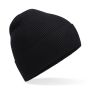 Organic cotton fine knit beanie Black