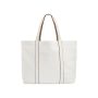 Courtside Large Tote soft white-caramel