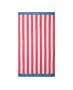 Striped Cotton Terry Beach Towel 100x180 cm Cerise/White/Blue