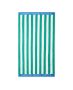 Striped Cotton Terry Beach Towel 100x180 cm Green/White/Blue