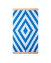 Graphic Cotton Velour Beach Towel 100x180 cm Blue/White/Beige