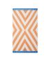 Graphic Cotton Velour Beach Towel 100x180 cm Beige/White/Blue