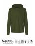 Neutral Unisex Jersey Hoodie w. Zip Dark green