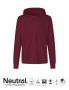 Neutral Unisex Jersey Hoodie w. Zip Dark red