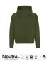 Neutral Unisex Hoodie w. Hidden Zip Dark green
