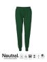 Neutral Unisex Sweatpants w. Cuff and Zip Bottle Green