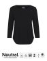 Neutral Ladies Three Quarter Sleeve T-shirt Black