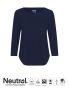Neutral Ladies Three Quarter Sleeve T-shirt Navy Blue