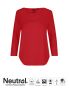 Neutral Ladies Three Quarter Sleeve T-shirt Red