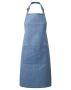Bib apron with pocket Blue Denim