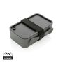GRS recycled PP lunch box with spork Grey