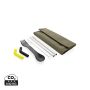 Tierra 2pcs straw and cutlery set in pouch Green