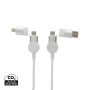 Oakland RCS recycled plastic 6-in-1 fast charging 45W cable White
