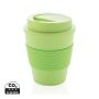 Reusable Coffee cup with screw lid 350ml green