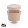 Ukiyo borosilicate glass with silicone lid and sleeve Brown