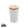 GRS certified recycled PP mug with bamboo lid White