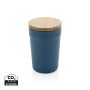 GRS certified recycled PP mug with bamboo lid Blue