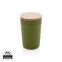 GRS certified recycled PP mug with bamboo lid Green