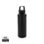 RCS certified recycled PP water bottle with handle Black