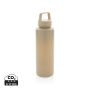 RCS certified recycled PP water bottle with handle Brown