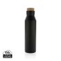 Gaia RCS certified recycled stainless steel vacuum bottle Black