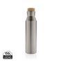 Gaia RCS certified recycled stainless steel vacuum bottle Silver