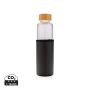 Glass bottle with textured PU sleeve black