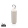 Glass water bottle with silicone sleeve grey