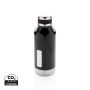 Leak proof vacuum bottle with logo plate Black