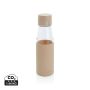 Ukiyo glass hydration tracking bottle with sleeve Brown
