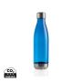 Leakproof water bottle with stainless steel lid blue