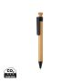 Bamboo pen with wheatstraw clip Black
