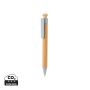 Bamboo pen with wheatstraw clip Blue