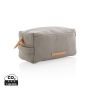 Canvas toiletry bag PVC free grey