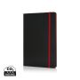 Deluxe hardcover A5 notebook with coloured side red