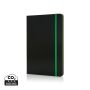Deluxe hardcover A5 notebook with coloured side green