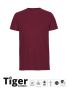 Unisex Tiger Cotton T-shirt Bordeaux