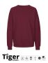 Unisex Tiger Cotton Sweatshirt Bordeaux