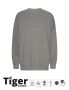 Unisex Tiger Cotton Oversized Sweatshirt Sport Grey