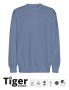 Unisex Tiger Cotton Oversized Sweatshirt Dusty Indigo