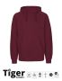 Unisex Tiger Cotton Hoodie Bordeaux