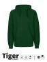 Unisex Tiger Cotton Hoodie Bottle Green