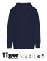 Unisex Tiger Cotton Oversized Hoodie Navy